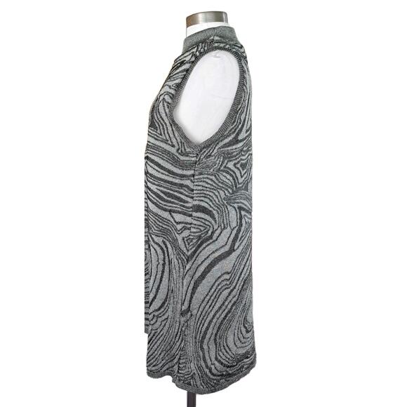 By ANTHROPOLOGIE Metallic Sleeveless Mock-Neck Sweater Mini Dress XL Petite - Picture 4 of 12